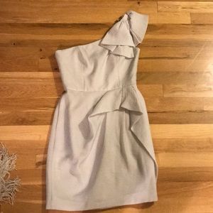 BCBG crepe one shoulder cocktail dress